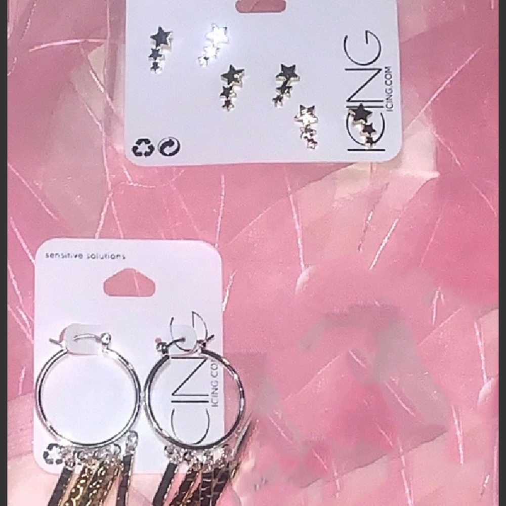 2 Sets of Earrings from Icing. 4 Total pairs